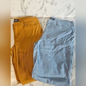 2 Old Navy Pixie Mide-rise Mustard and Light Blue jeans. Size 2